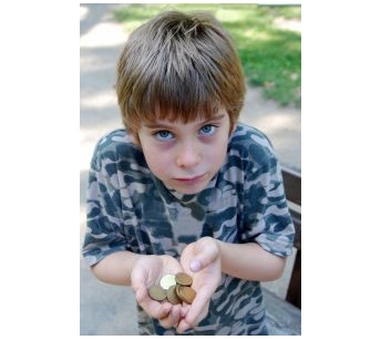 boy with coins